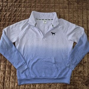 Victoria’s Secret PINK Quarter Zip Sweatshirt Lavender Blue Pullover